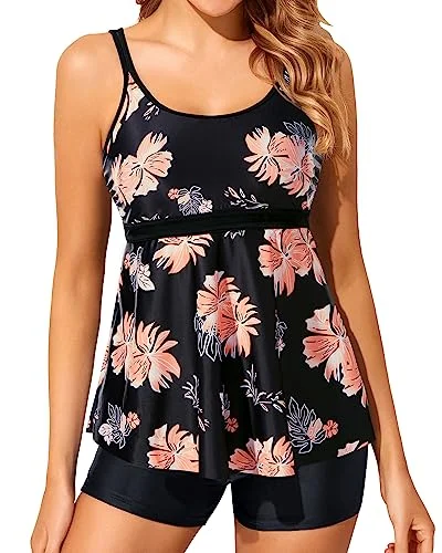 Seasonal Fashion Two Piece U Neck Tankini Bathing Suits