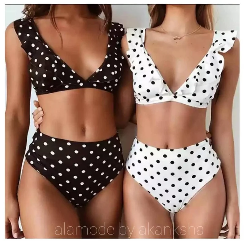 Elegant Styles Polka Ruffled Bikinis