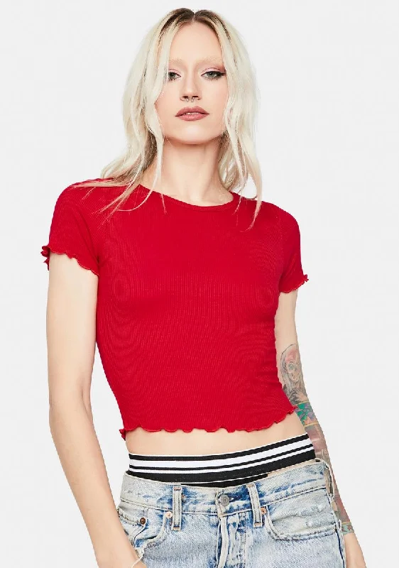 Seasonal Sale Spicy Girl Of Glory Lettuce Edge Crop Tee