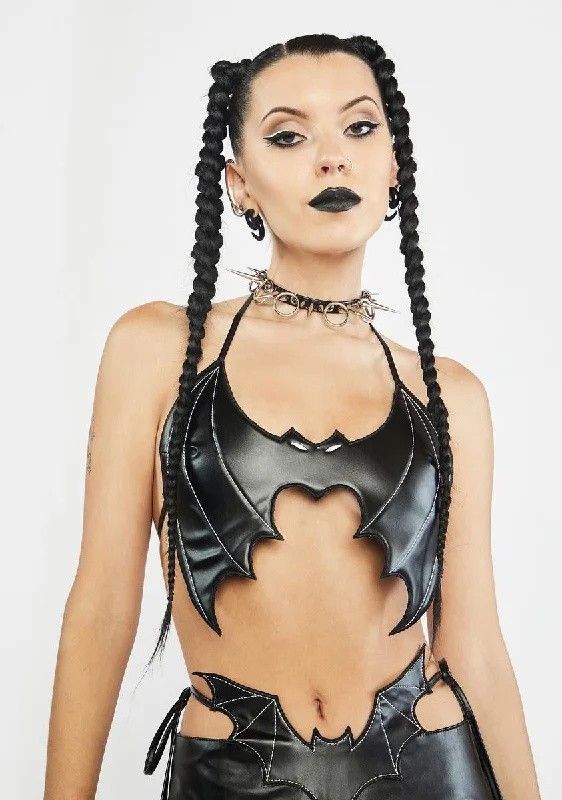 Effortless Chic Apparel Echos Of Terror Bat Halter Top