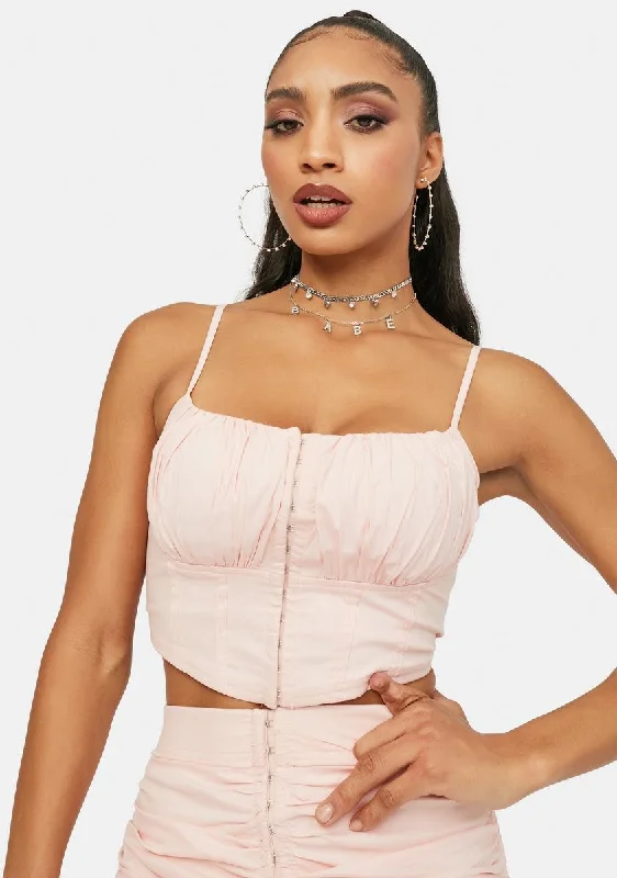 Trendy Aesthetics Confident Lux Ruched Mesh Corset Top