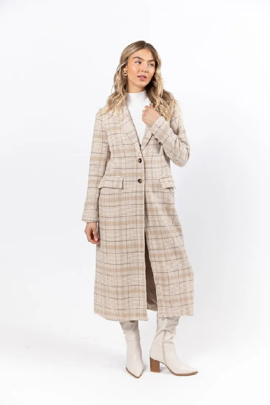 Everyday Wear Chill Out Tan Plaid Coat FINAL SALE