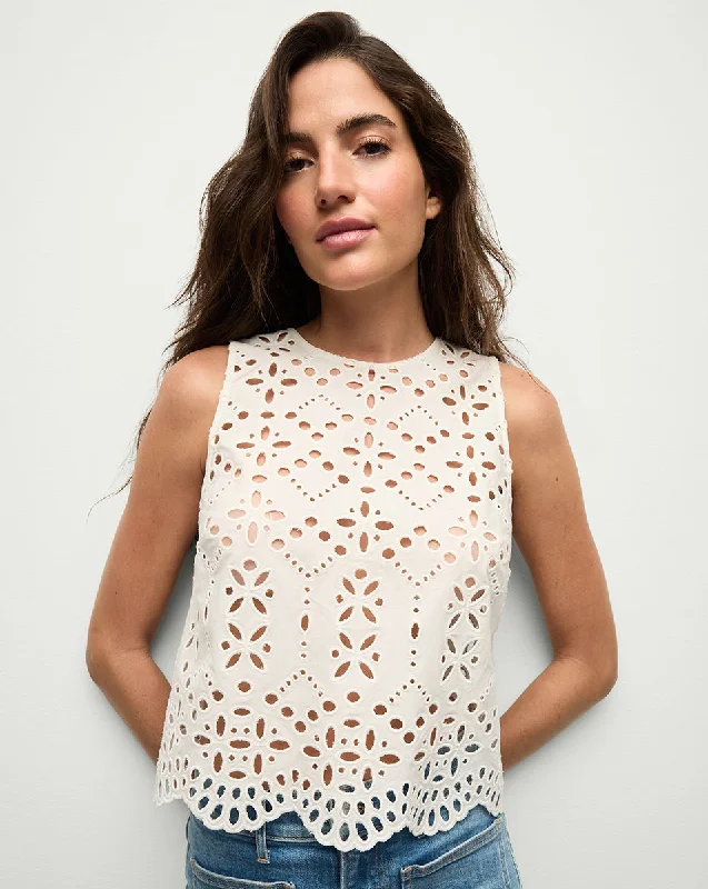 Elegant Clothing Adelyn Cotton Eyelet Tank