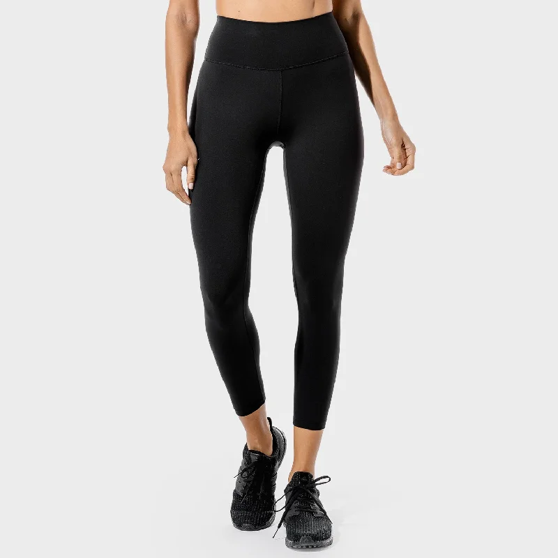 Chic And Trendy Infinity Cropped 7/8 Leggings - Black