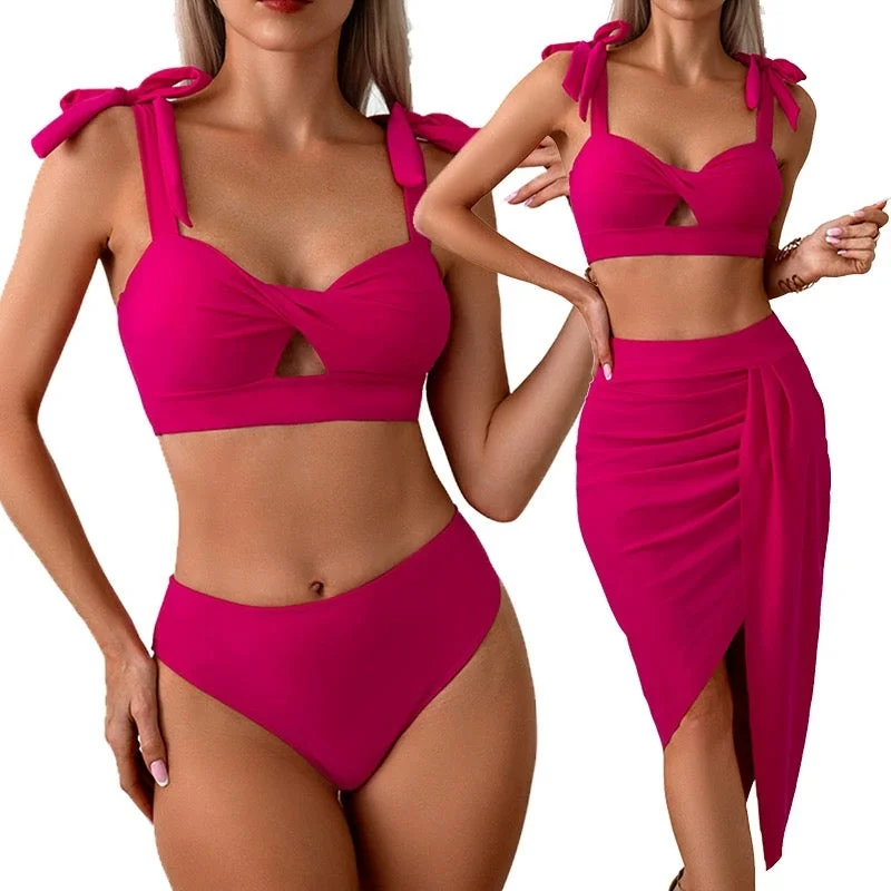 Free Spirited Fashion Demi Bikini with Sarong Skirt