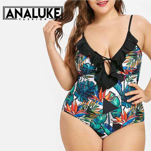 Trending Items High Waist Leaf Printed Swimsuit