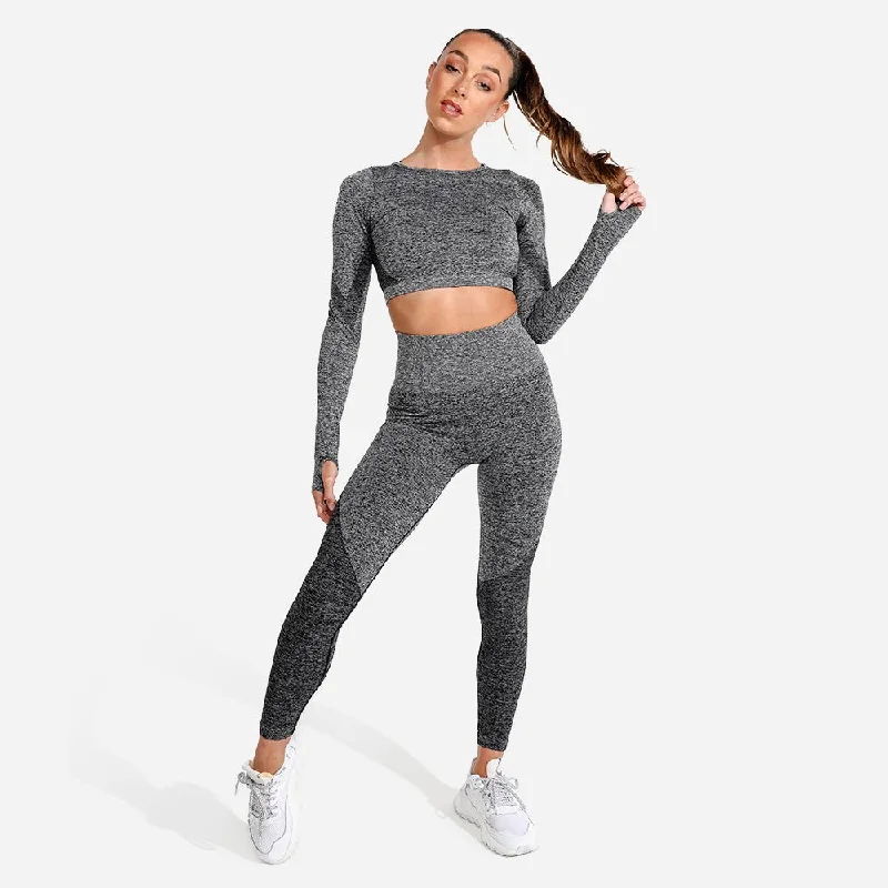 Gorgeous Glamour Collection Marl Seamless Leggings - Onyx