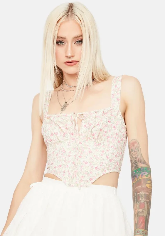 Elevated Style Sweet Wishing For Summer Floral Crop Top