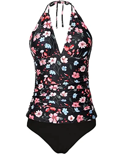 Trend Leading Collection Tummy Control Two Piece Swimsuits Plus Size Tankini