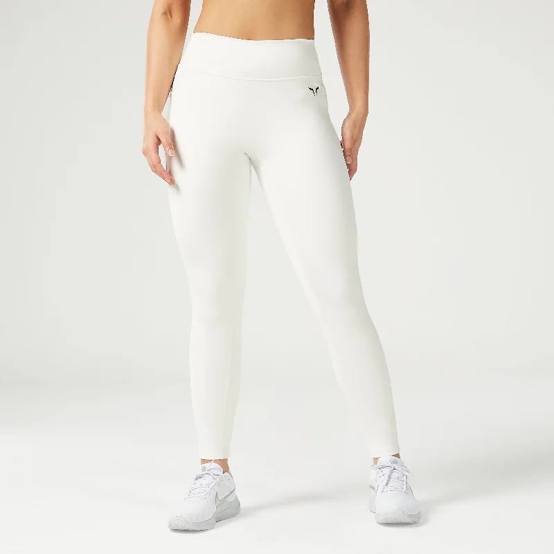 Stylish Savings Essential Mid-Rise Double Layered Leggings 27" - Pearl White