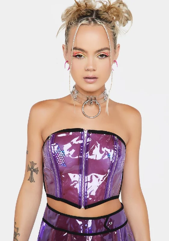 Trend Driven Wardrobe Astro Vision Vinyl Corset Top