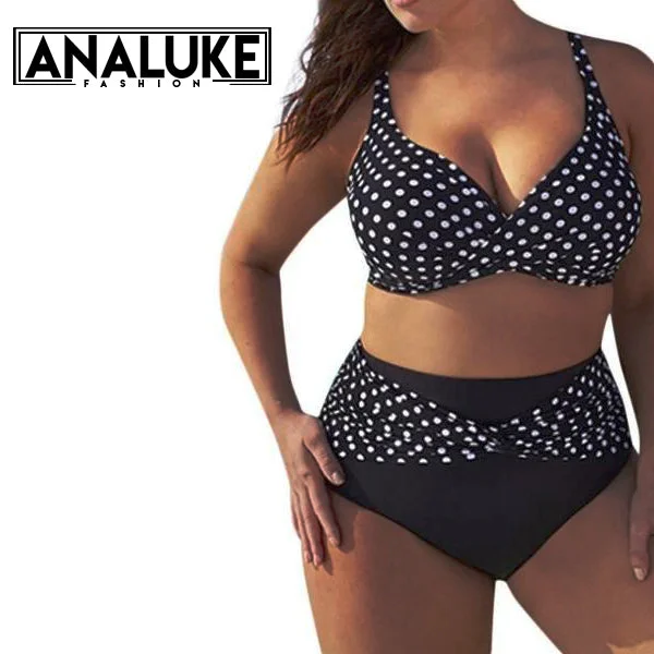 Chic Styles Two Piece Polka Dots Swimsuit