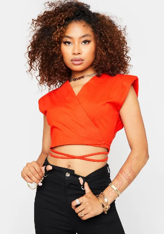 Additional Time-Limited Offers Lighten Up Wraparound Crop Top