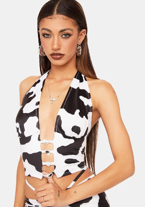 Chic Outfits Disco Cow Corset Top