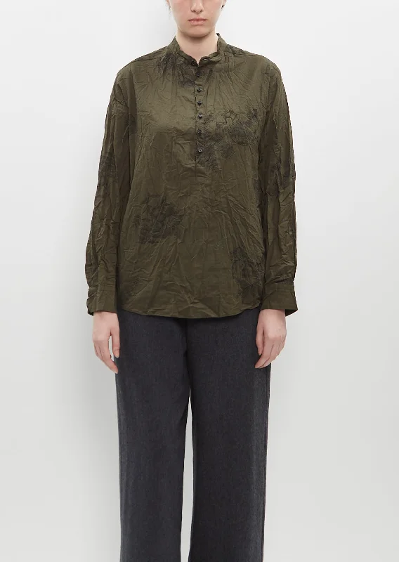 Limited Quantities Friends of the Forest Print Blouse — Khaki