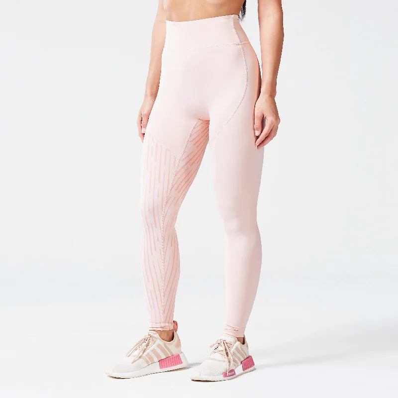 Grab Romantic Date - Night Styles Now Code Asymmetric Graphic Leggings - Peach Whip