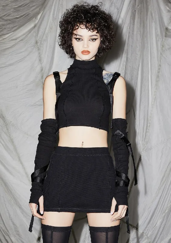 Boho - Chic Festival - Ready Style Reverb Strappy Mock Neck Crop Top