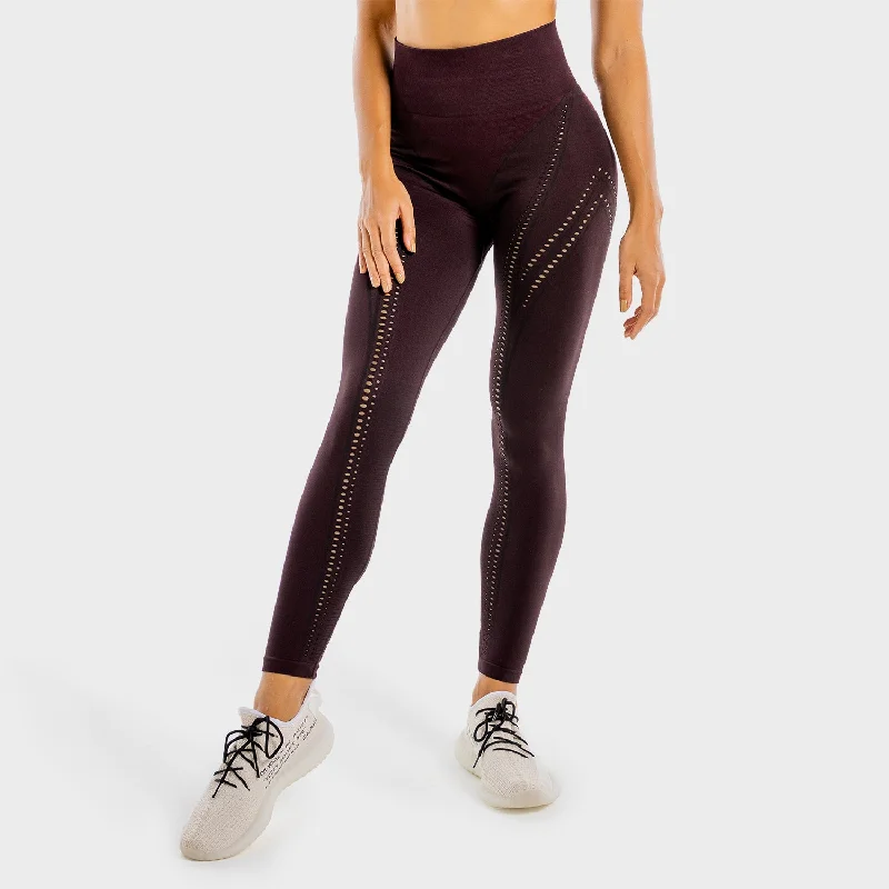 Vibrant Femme Fashion Ultra Seamless Leggings - Burgundy