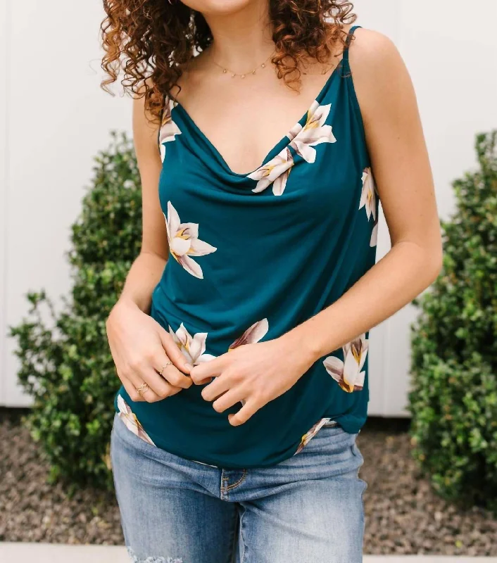 Budget Friendly The Best Part About Florals Tank In Deep Teal