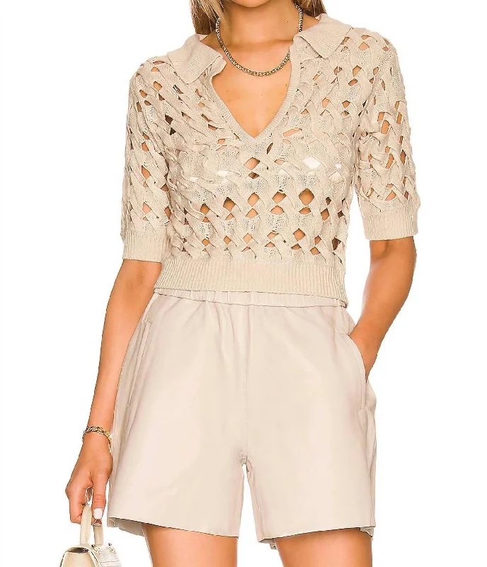 Fashion Frontiers Naveen Knit Top In Taupe