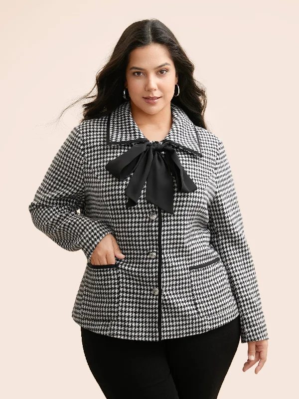 Exclusive Designer Collection Houndstooth Tie Knot Woven Ribbon Jacket