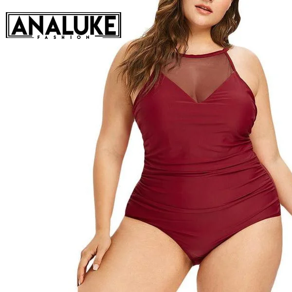 Summer Fashion Plus Size Mesh Swimsuit