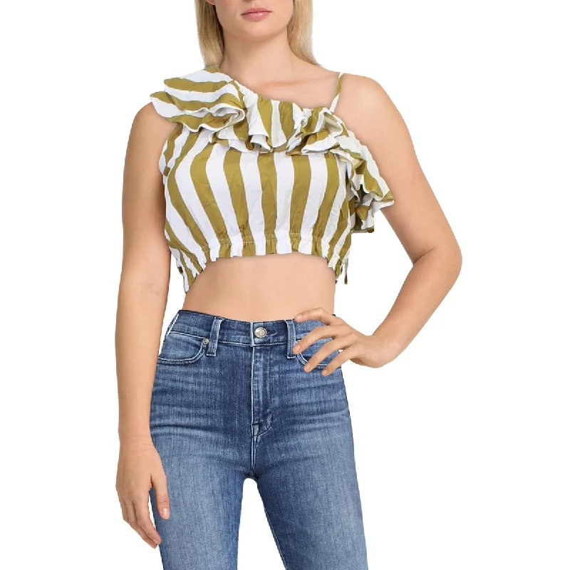 Chic Style, Always In Vogue Womens Striped One Shoulder Blouse