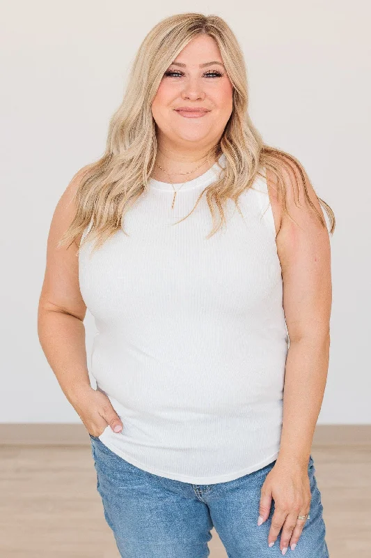 Get The Latest Trends Thread & Supply Kiss Me Hard Ribbed Top- Off White