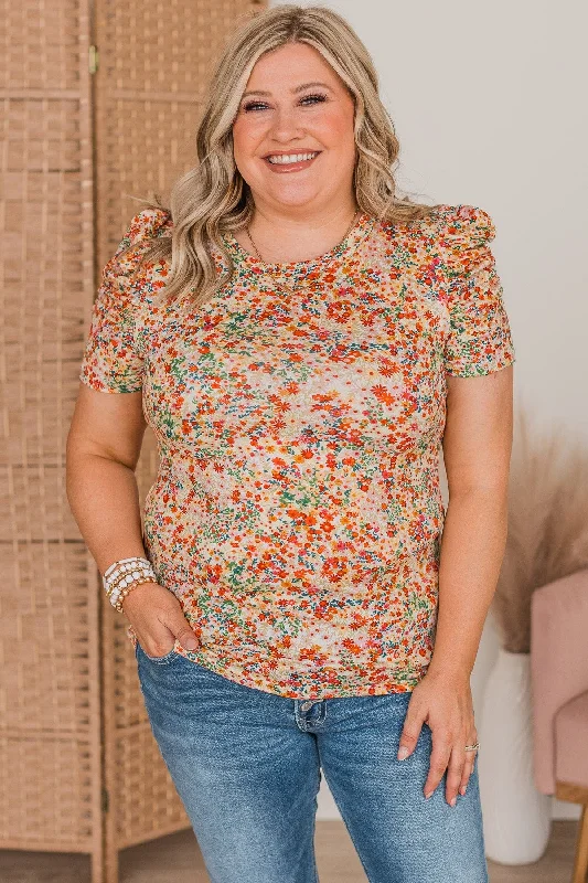 Chic Style Discounts Trusting In You Floral Top- Ivory