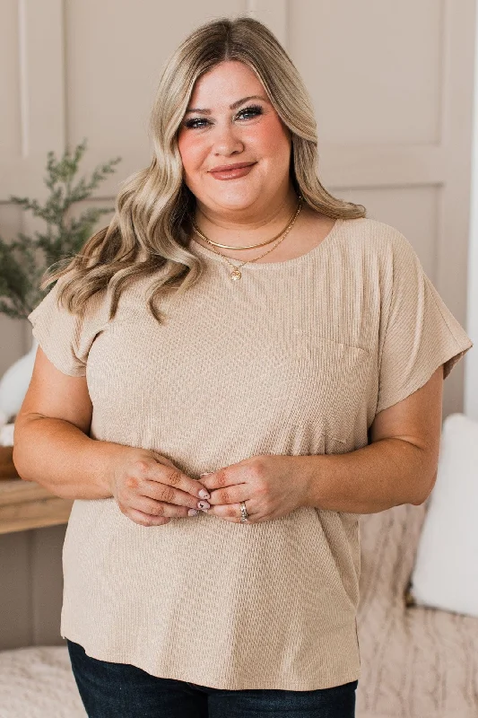 Big Discounts Wrapped Around Your Finger Knit Top- Oatmeal