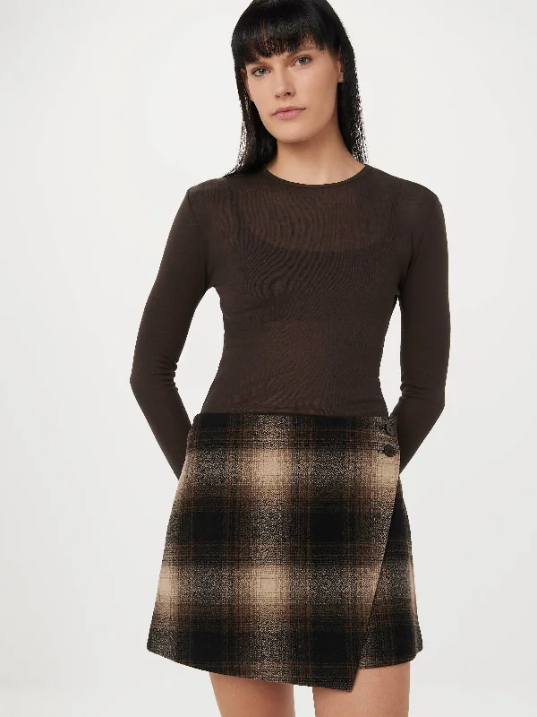 Premium Fabrics The Mini Wrap Skirt in Dark Chocolate