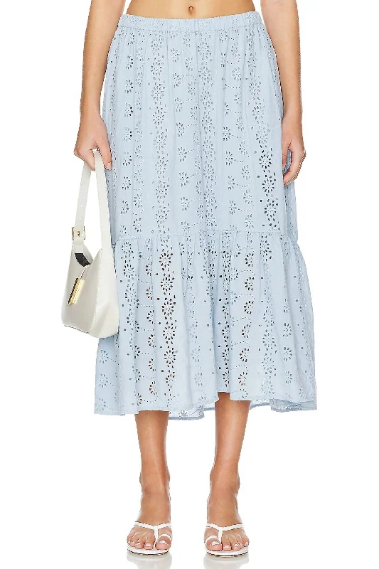 Chic Wardrobe Amelia Long Skirt In Island