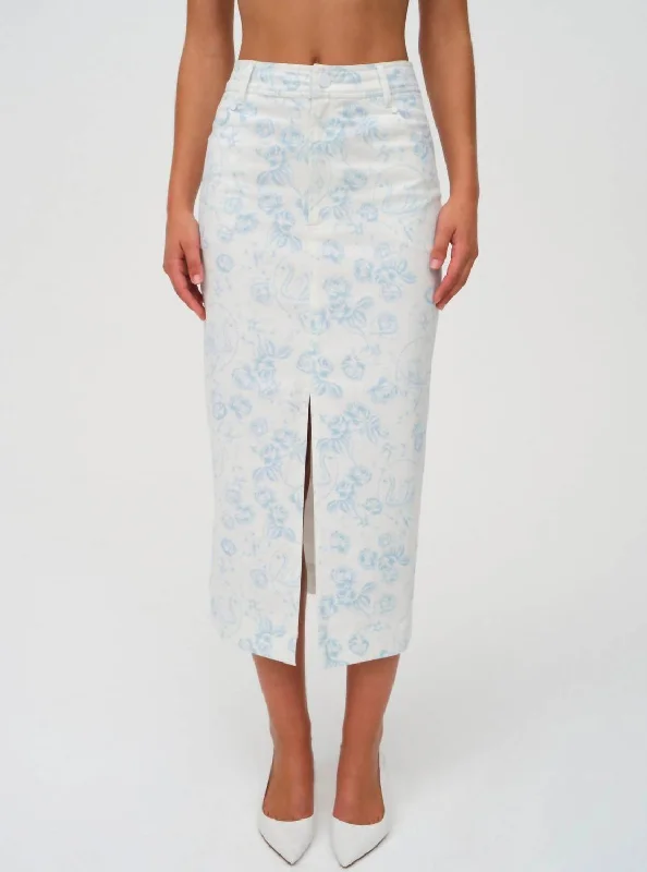 Exclusive Sale Chantal Midi Skirt In Blue