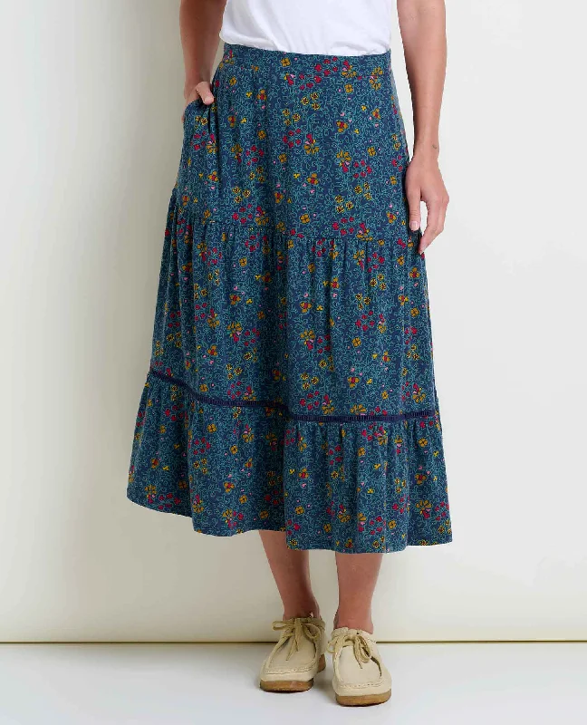 Casual Chic Marigold Tiered Midi Skirt