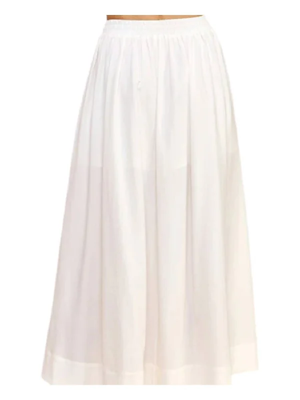 Flash Sale Starts Pintuck A-Line Maxi Skirt In Off White