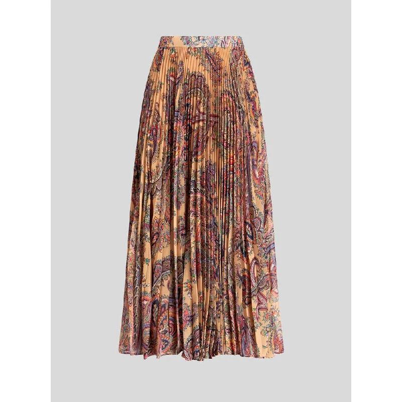 Vibrant Styles PLEATED GEORGETTE MIDI SKIRT