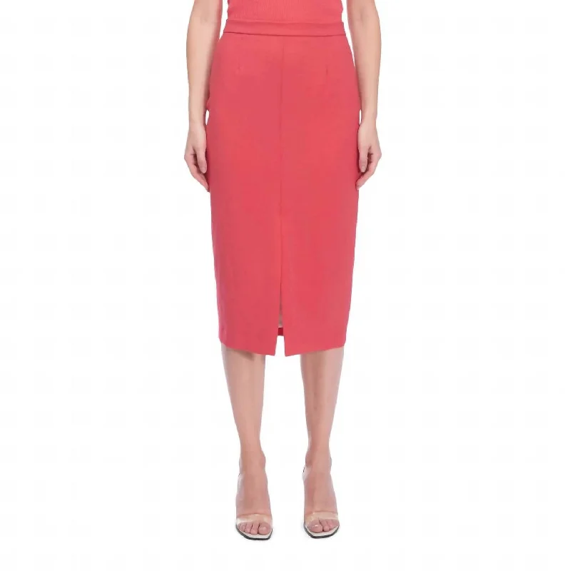 Everyday Wear Stretch Crepe Skirt In Coral