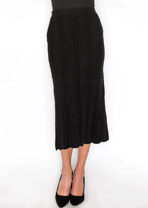 Discover Promotions Textured Elegance Cable-Knit Skirt