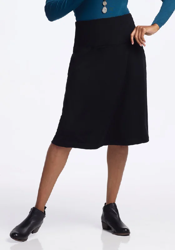 Trendy Pulse Marilyn Flowy Midi Skirt - Black