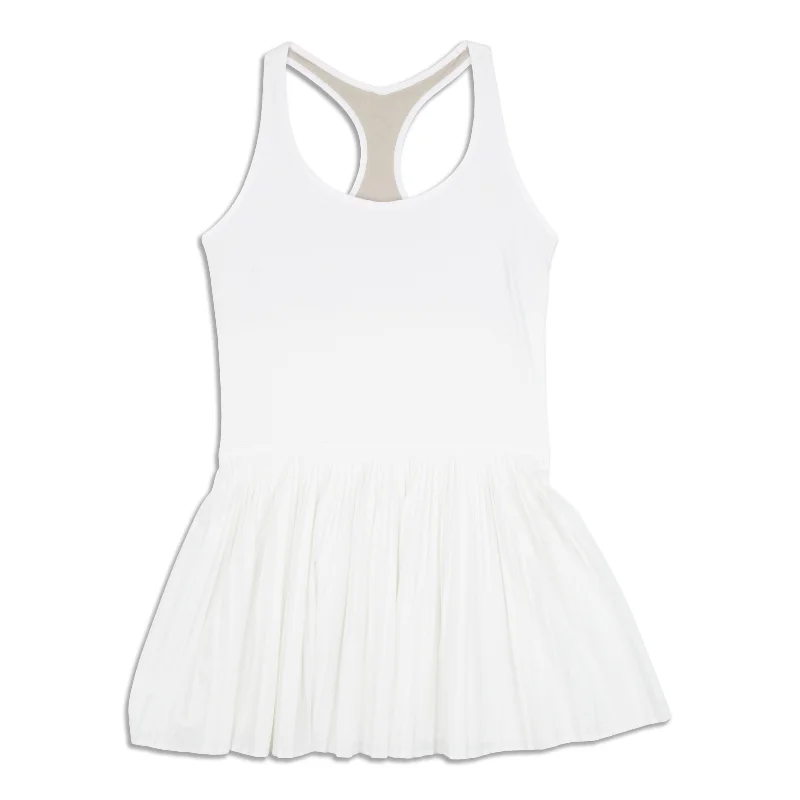 Chic Urban Fashion Look Scoop-Neck Pleated Linerless Tennis Dress - Resale