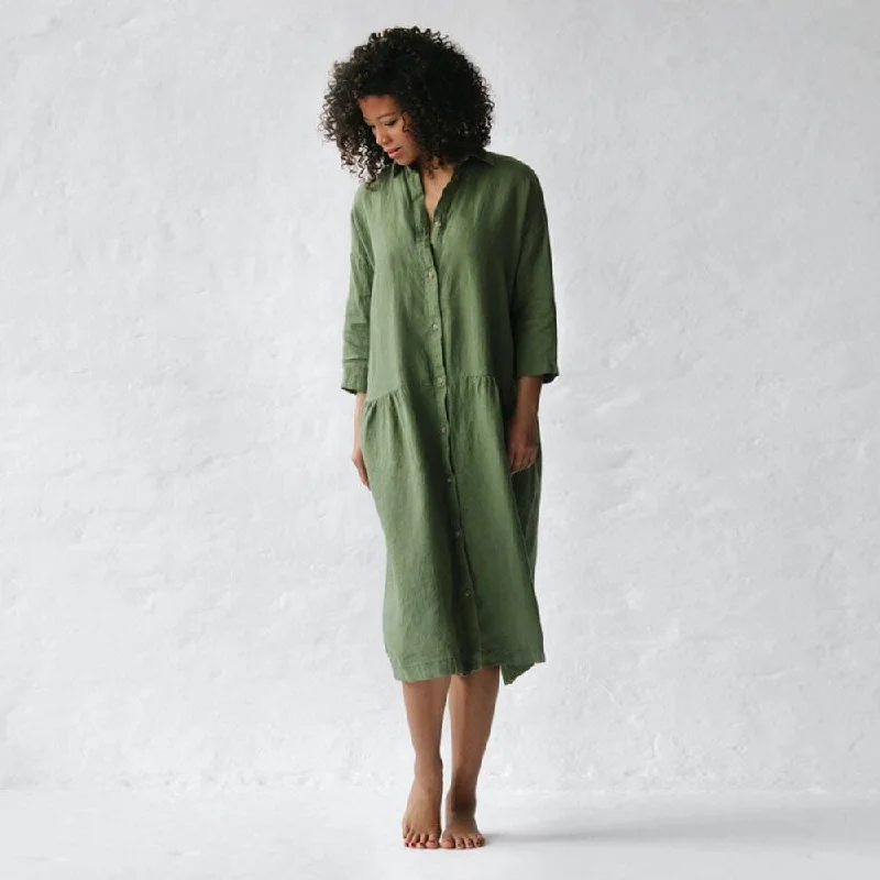 Update With Cottagecore Styles Seaside Tones Oversized Dress - Olive