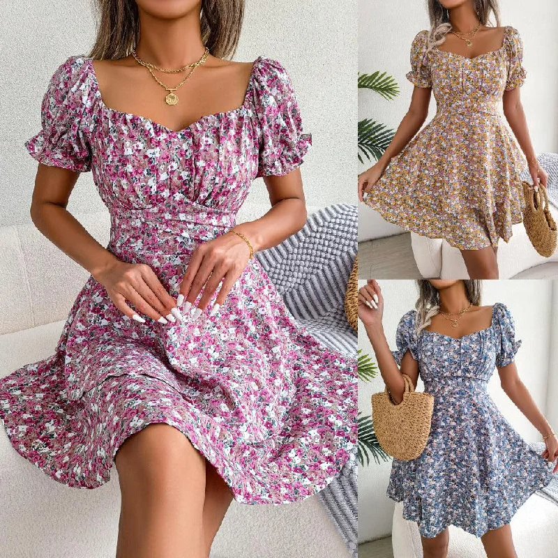 Hot Styles Women's Mini Dress Loose Hem Flower Print