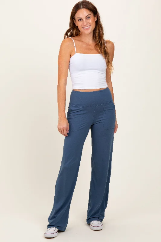 Minimalist Office - Ready Style Blue Straight Leg Yoga Pants