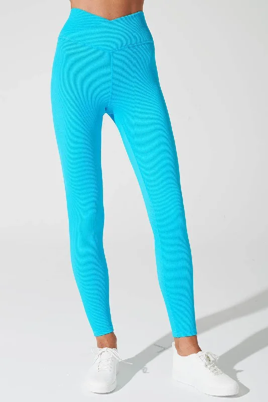 Season Offer Bondi V Ribbed Legging - Pacific Blue