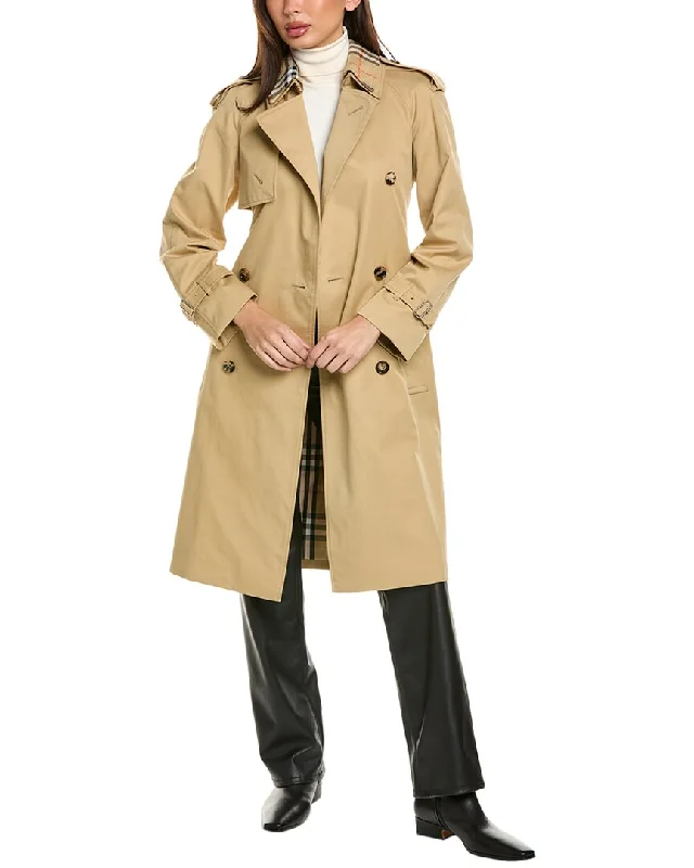 Chic Trend Collection Burberry Long Detachable Collar Gabardine Trench Coat