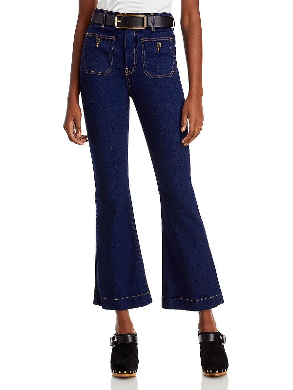 Season Offer Carson Womens Denim Flare Ankle Jeans