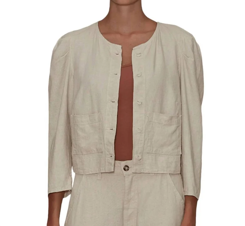 Get The Latest Trends Linen Sienna Jacket In Sand