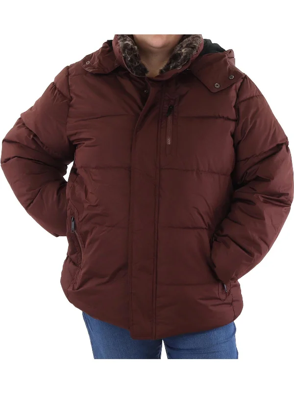 Trend Setting Wardrobe Plus Womens Fleece Lined Quilted Puffer Jacket