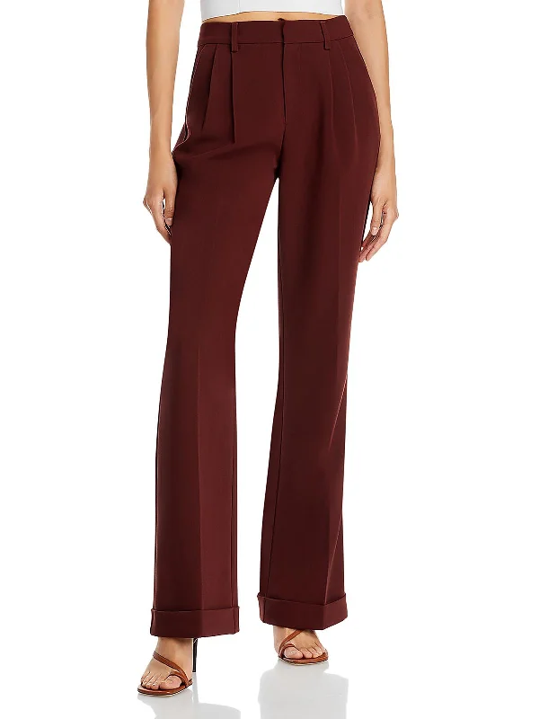 Chic Wardrobe Womens High Rise Pleated Wide Leg Pants