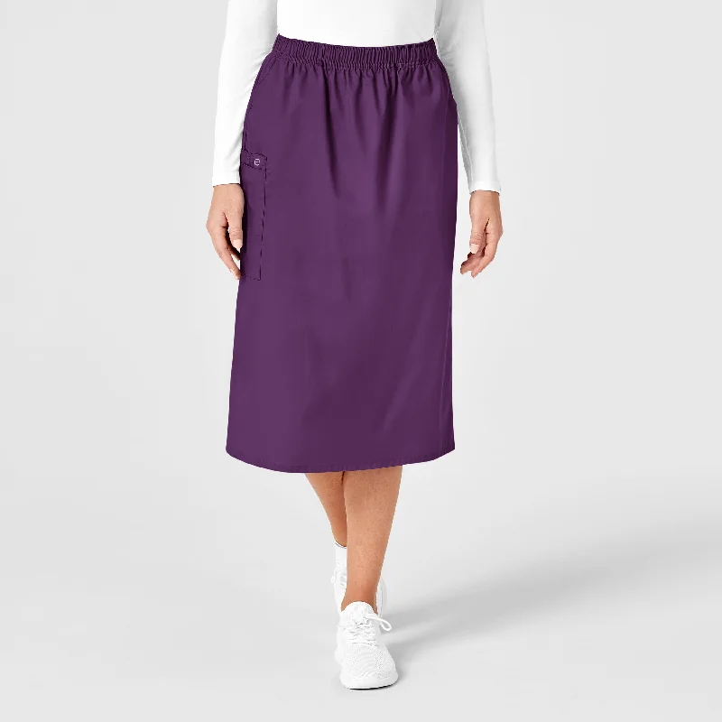 Summer Fashion WonderWORK Women's Pull On Cargo Scrub Skirt - Eggplant